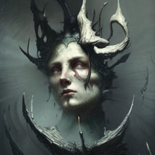 Macabre Scene of Death in Gothic Horror Style