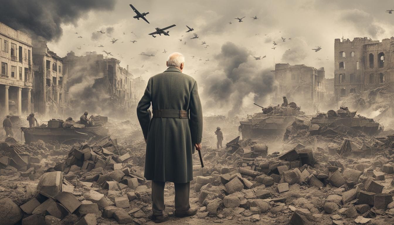 Young Man Stands Against War Conflict