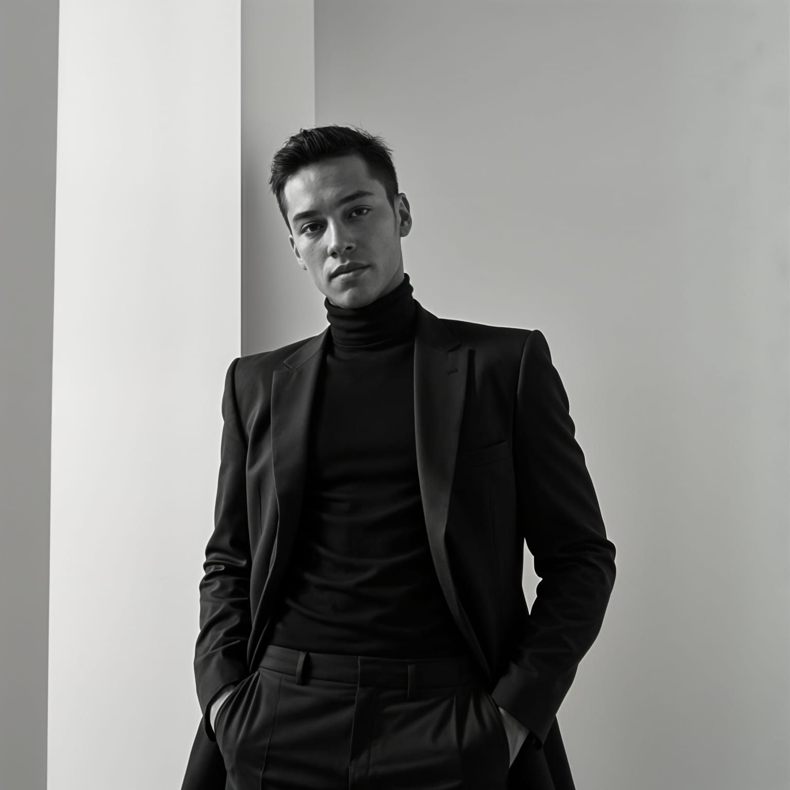 Elegant Portrait of Non-Binary Person in Classic Photography...