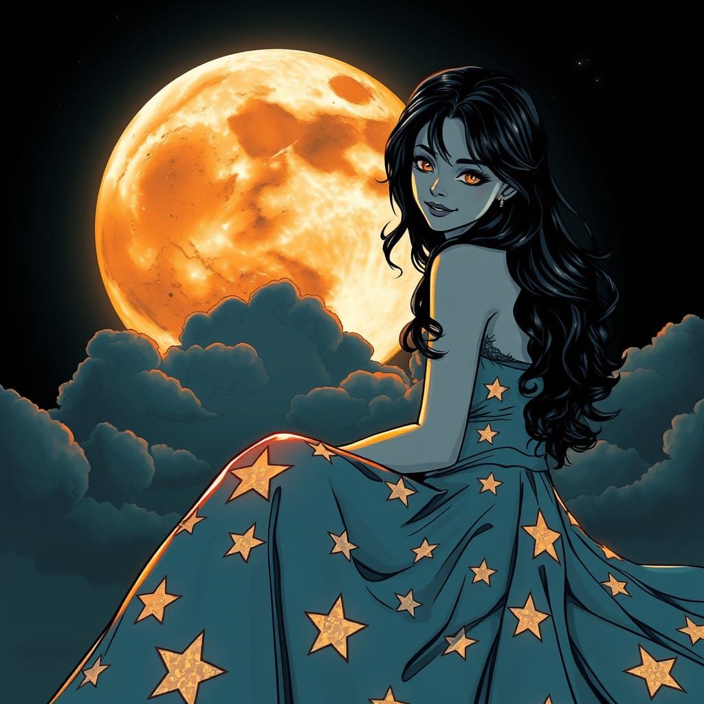 Ethereal Beauty Under the Celestial Moonlight