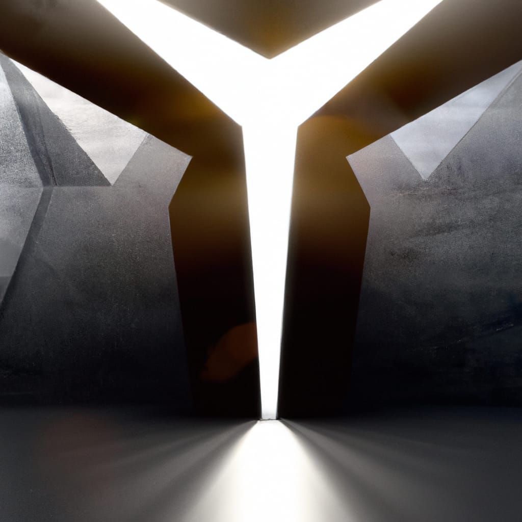 Futuristic Museum Entrance with Volumetric Lighting