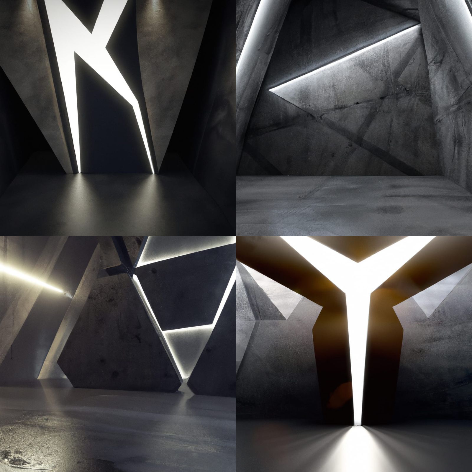 Modern Concrete Museum with Volumetric Lighting