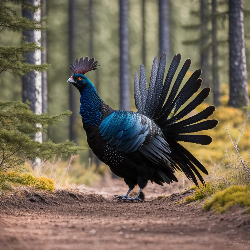 Isolated Male Capercaillie Bird Portrait