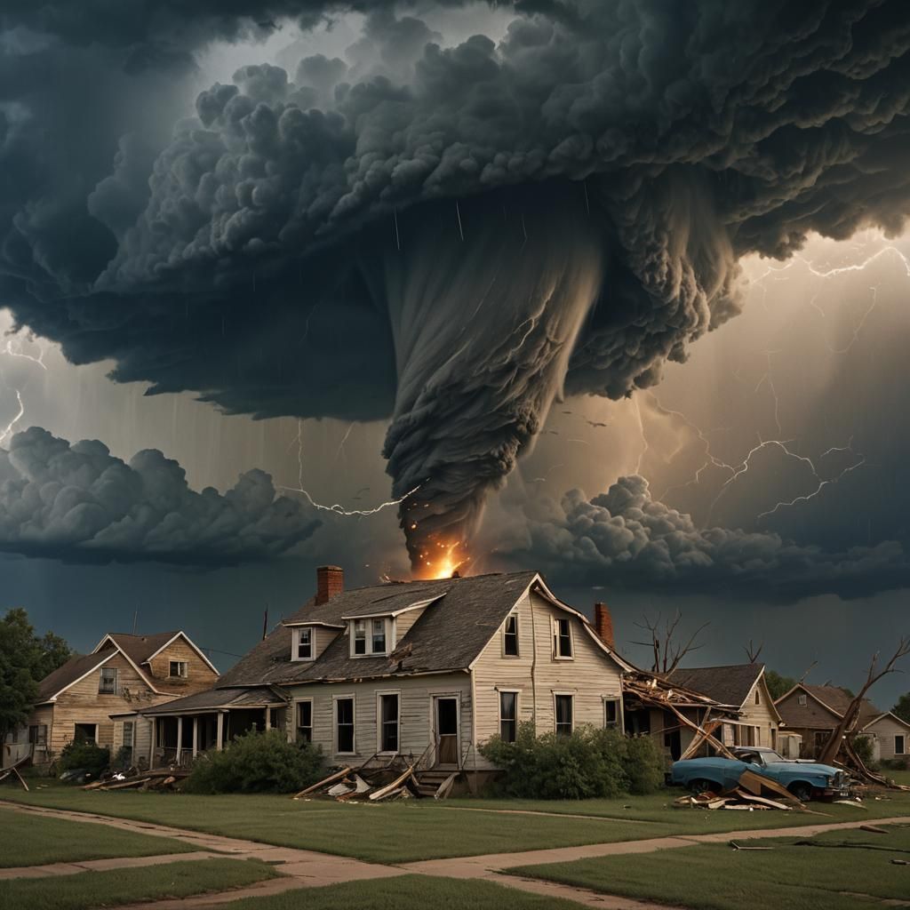 Kansas Tornado Under Dramatic Lighting