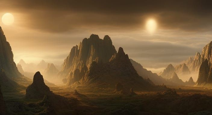 Epic Sunlit Planet in Digital Matte Painting
