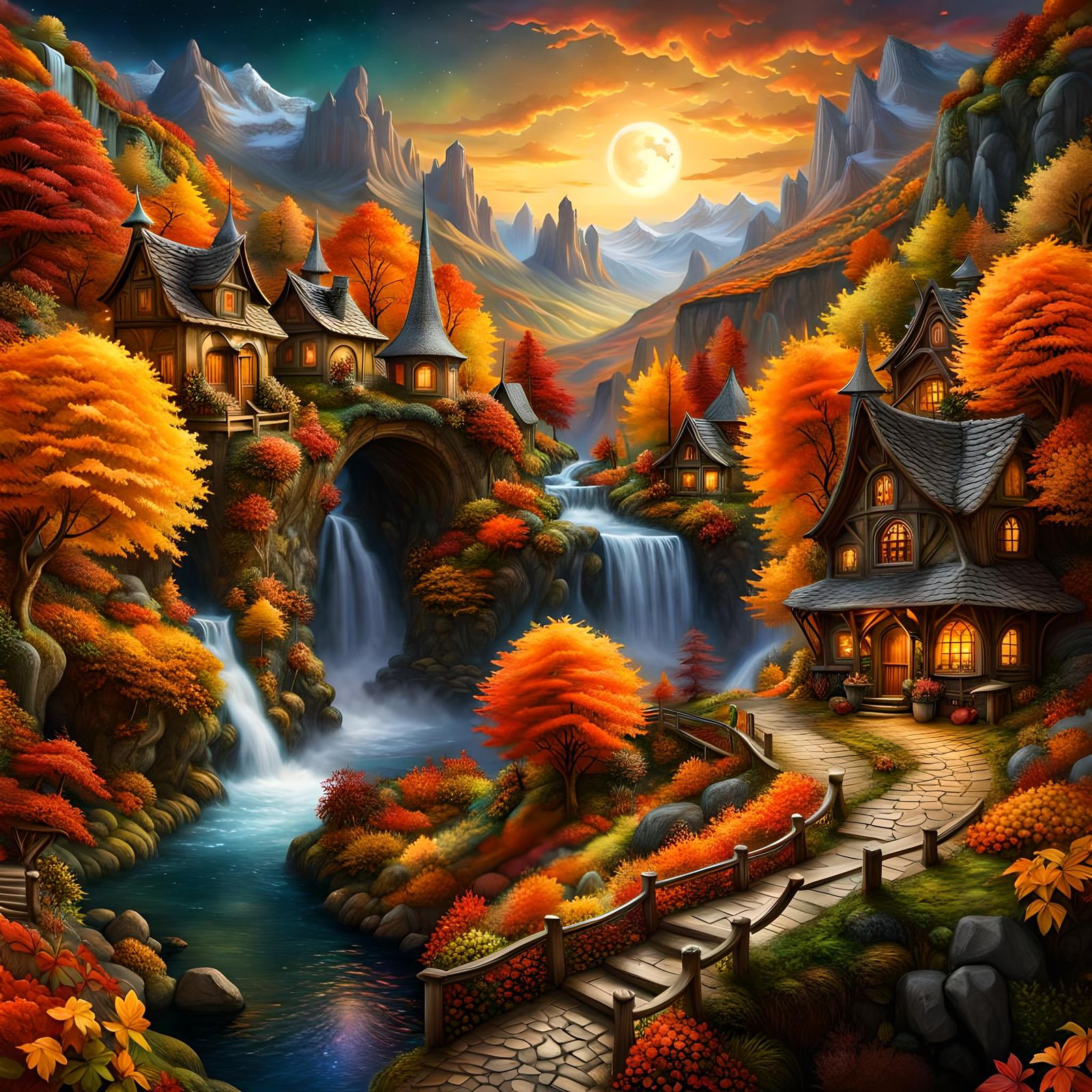 Autumn Fairy village