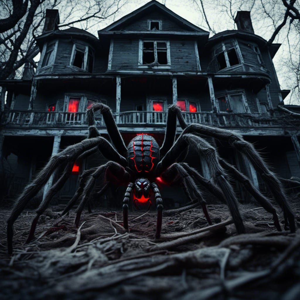 Gigantic Spider Horror Film Still