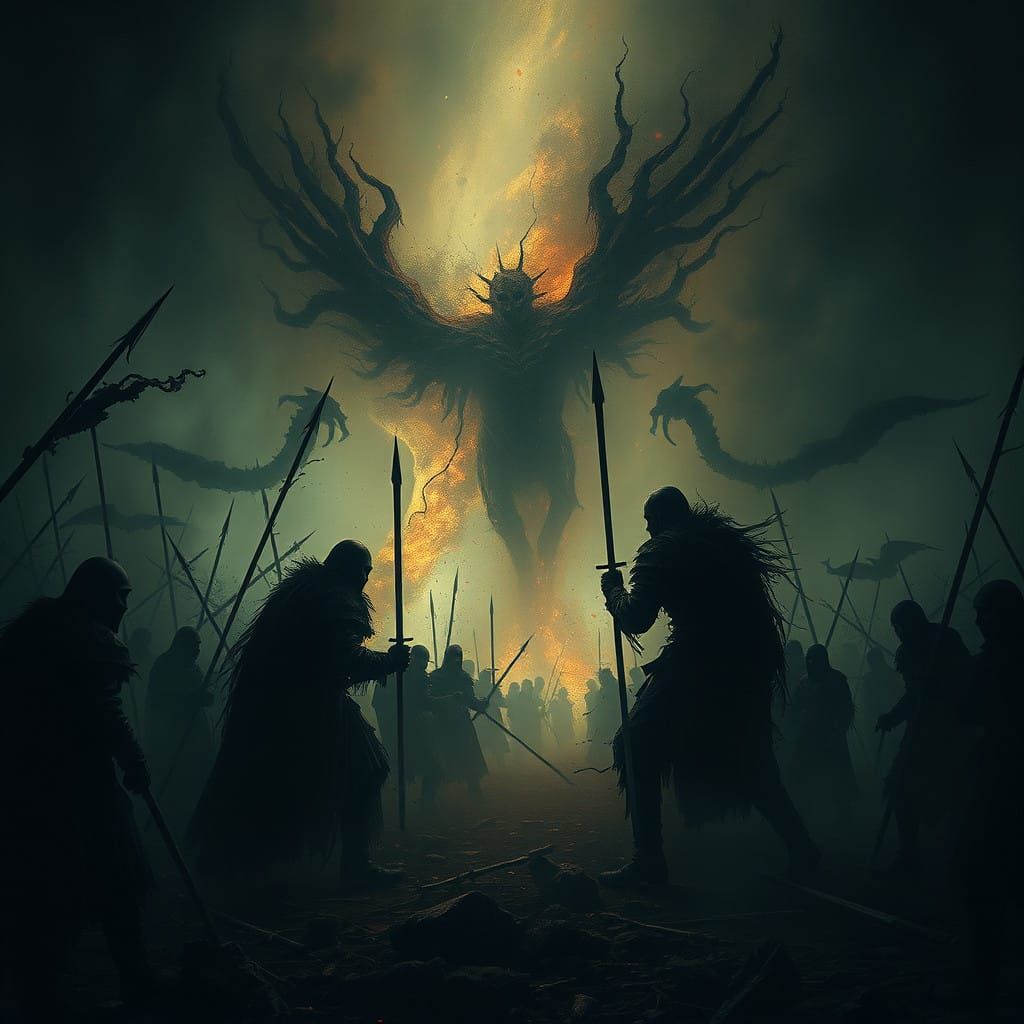 Gothic War of the Roses in Dark Fantasy Style