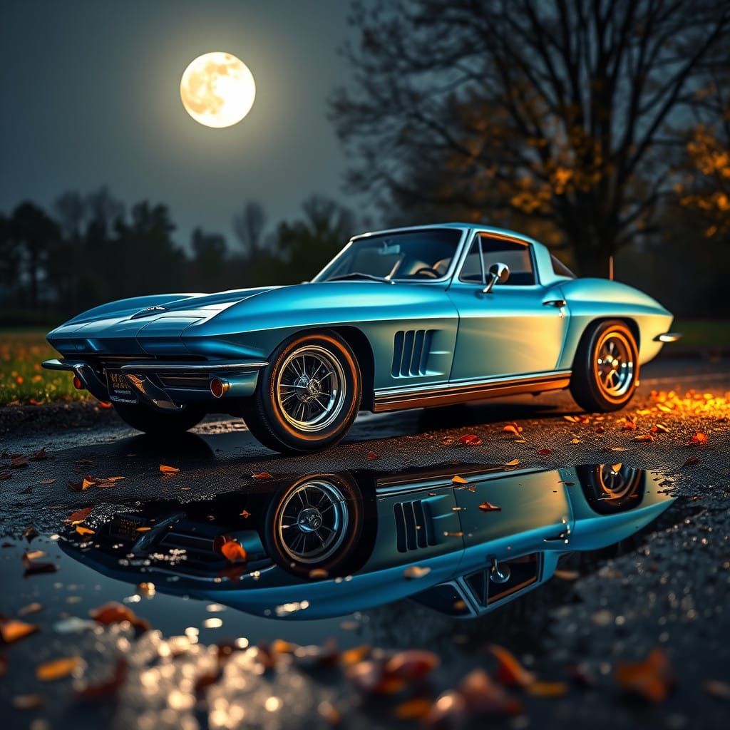 1963 Corvette Stingray Radiates Ephemeral Beauty Under Autum...