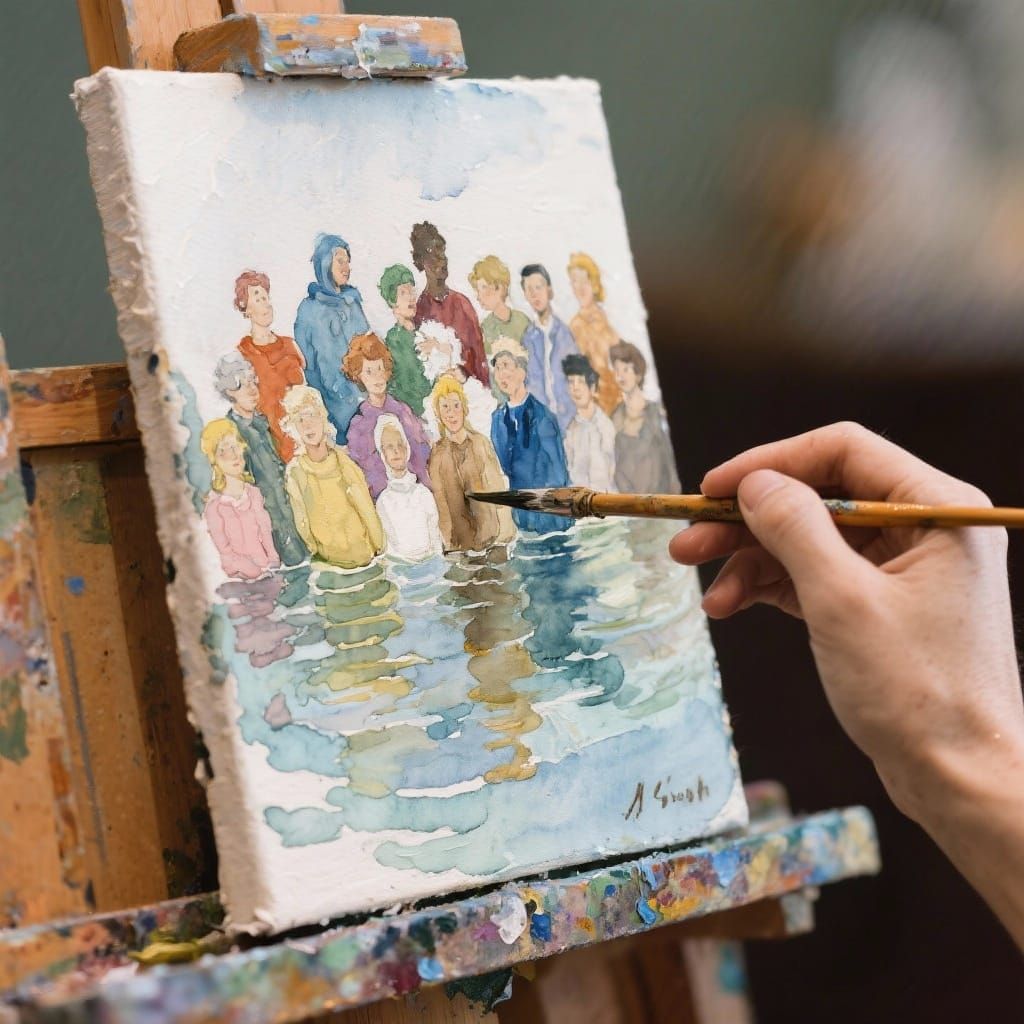 Photograph of a Watercolour in an oil painting of artist pai...