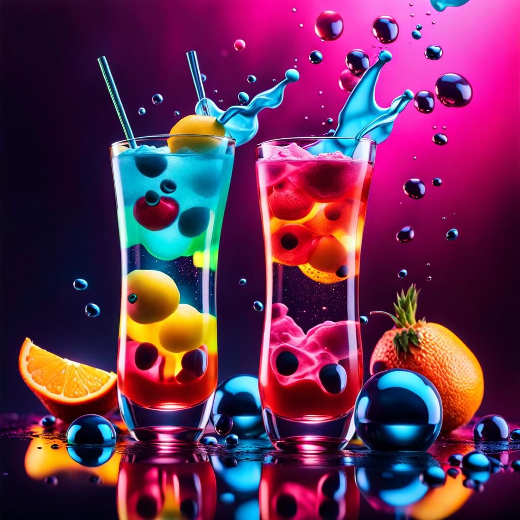 Zero G Lava Lamp Fruit Cocktails.