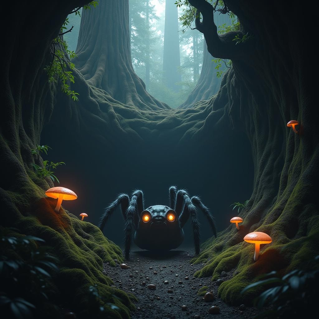 Siamese Cat-Spider Hybrid Emerges from Redwood Burrow