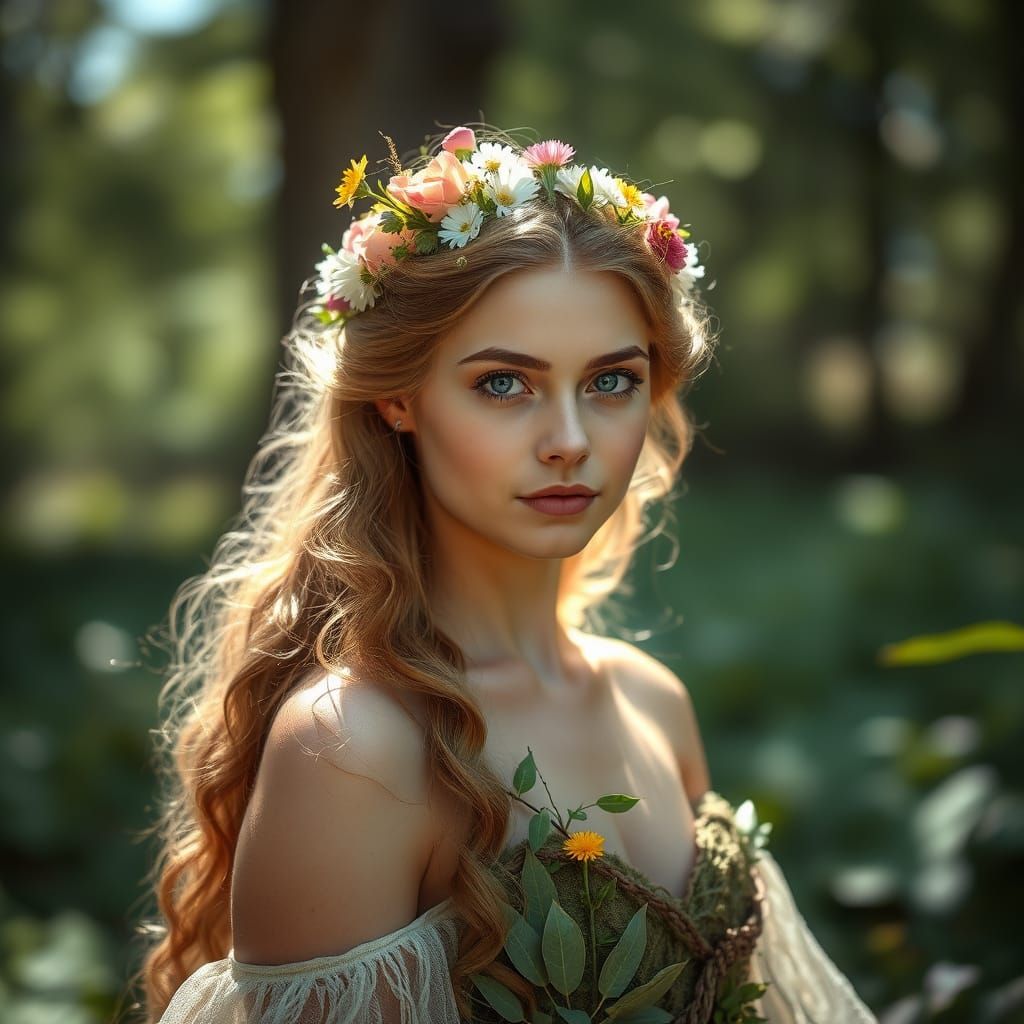 Forest Princess Portrait in Fairytale Style