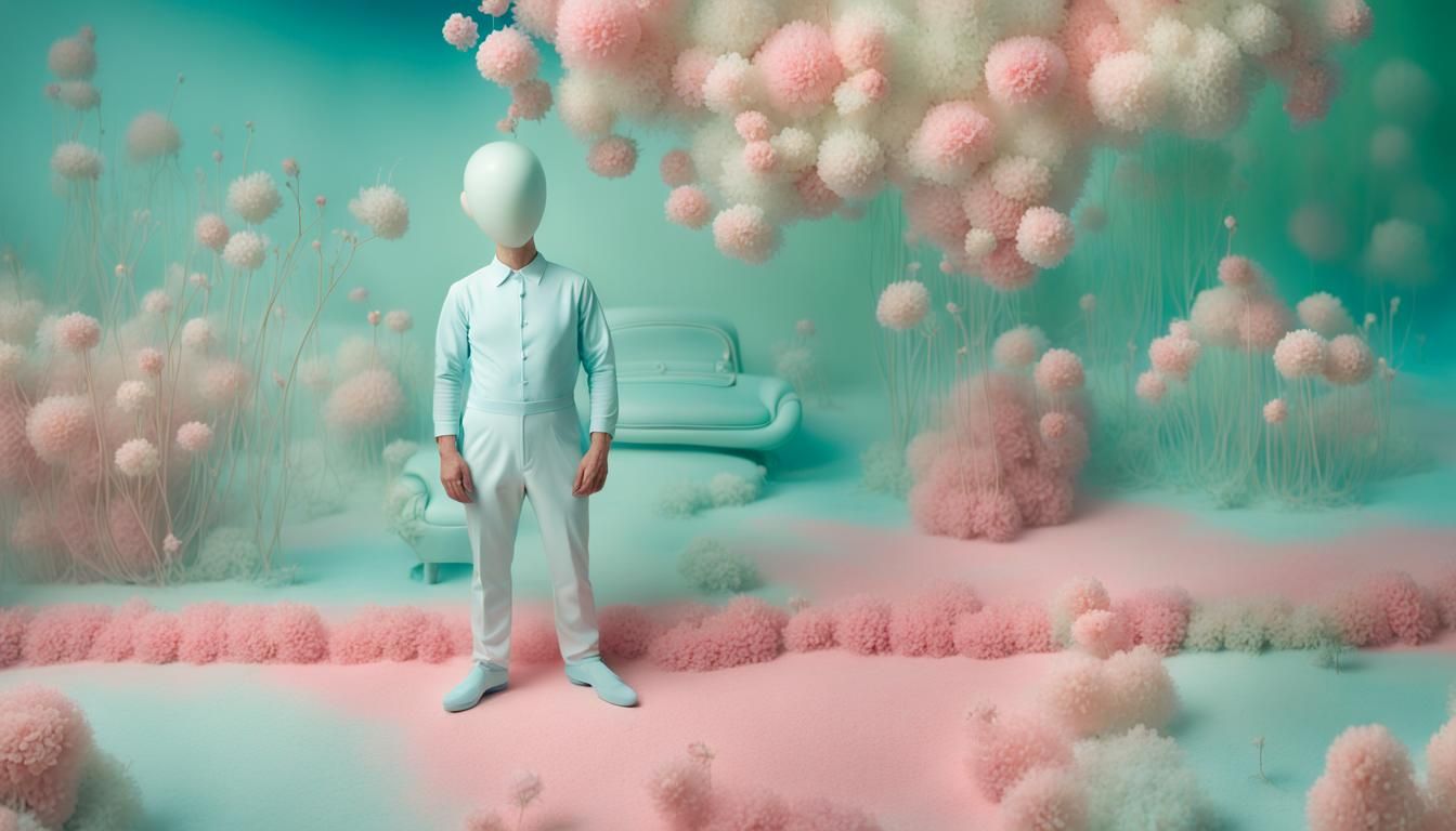 Surreal Figure in a Whimsical Dreamscape