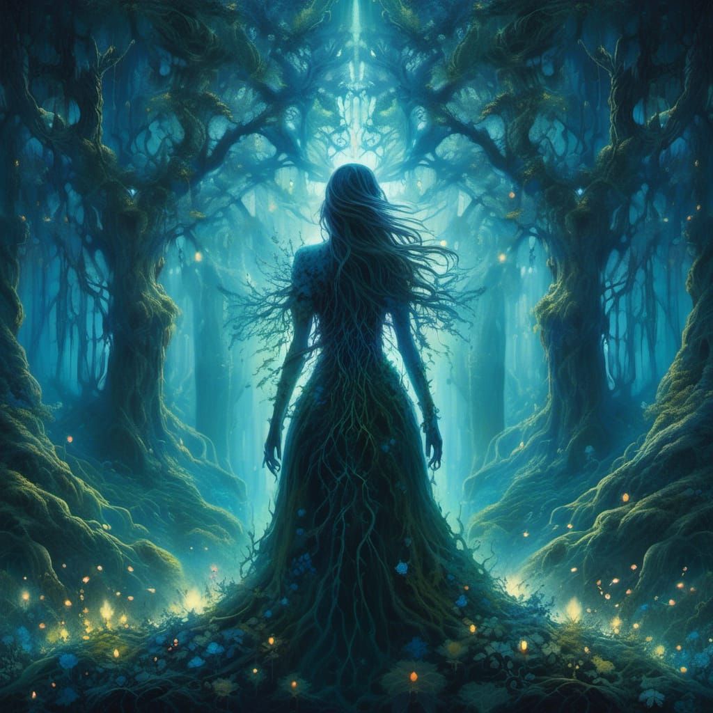 Druid in Enchanted Forest Concept Art