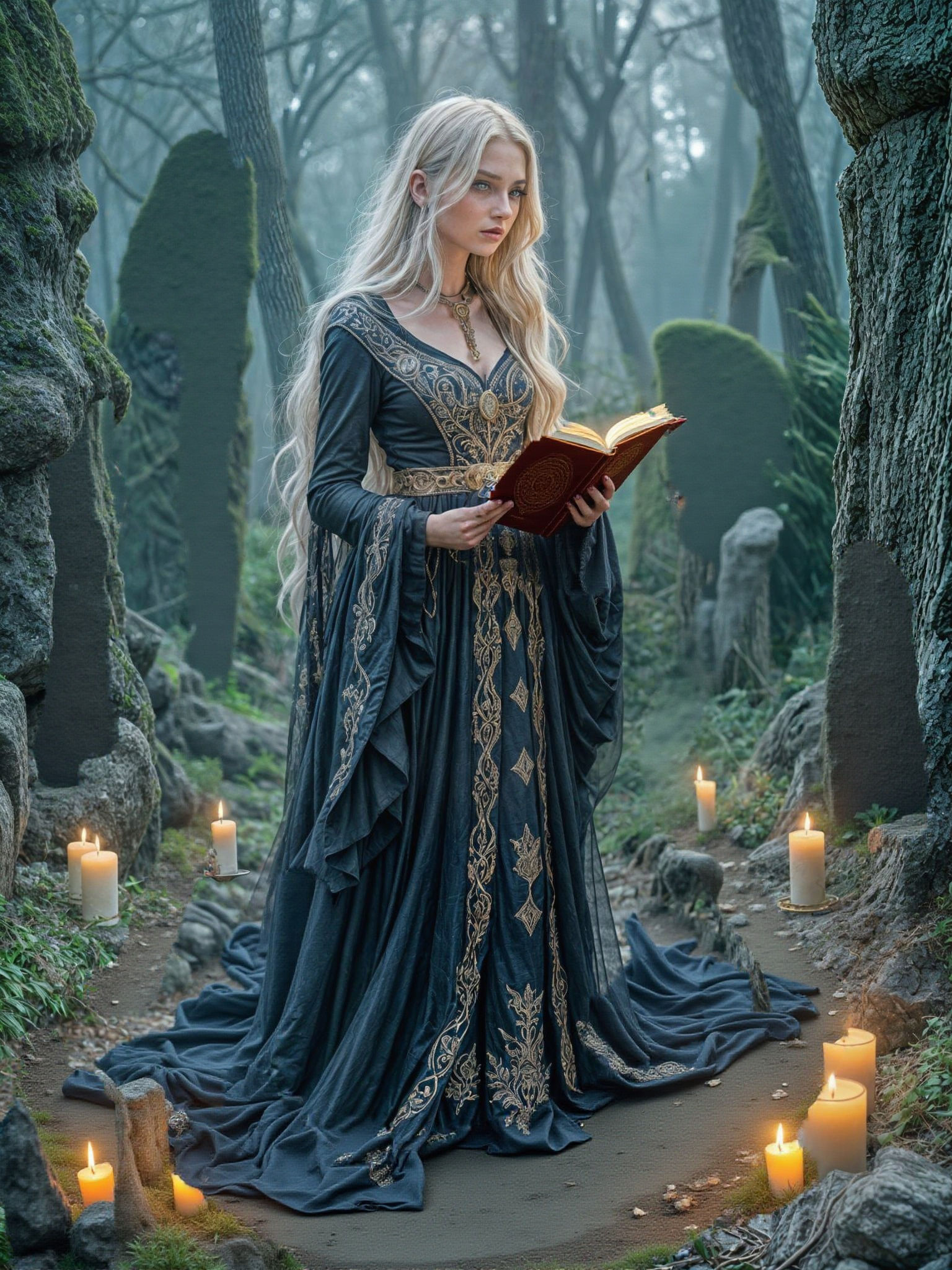 Mysterious Slavic Sorceress in Ethereal Fantasy Art