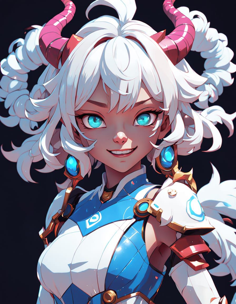 Radiant Alien Goddess in Vibrant Attire