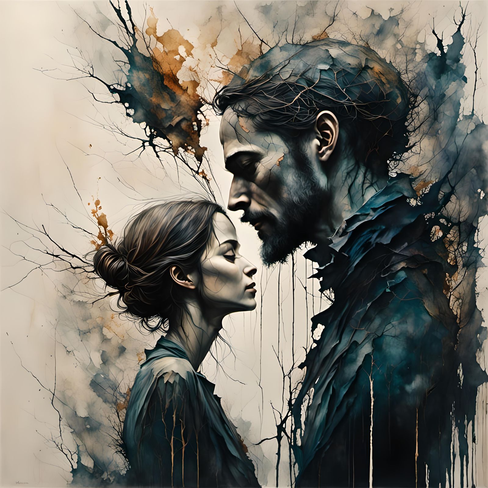 Smiling, Crying Couple in High Resolution