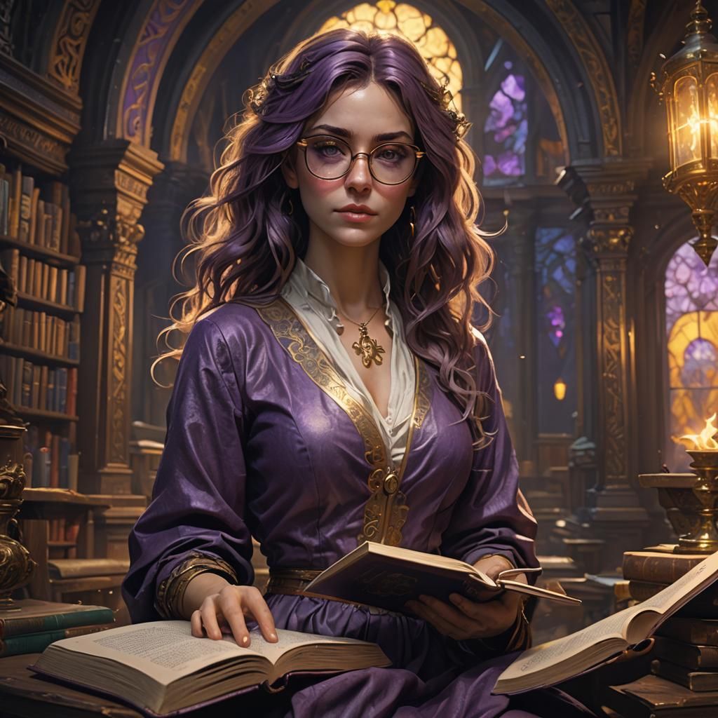 Dark Fantasy Woman Reading, Hyperdetailed Digital Art