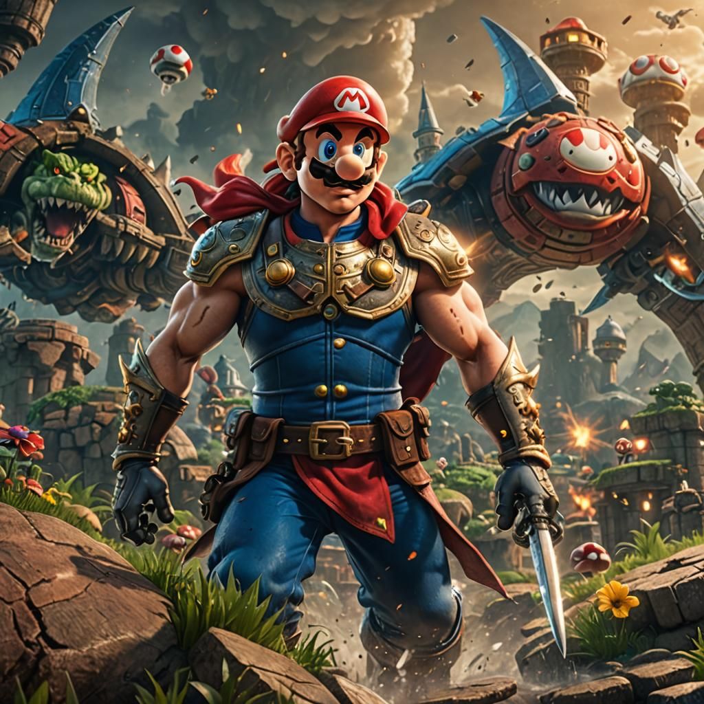 Super Mario Bros Warrior: Detailed Matte Painting