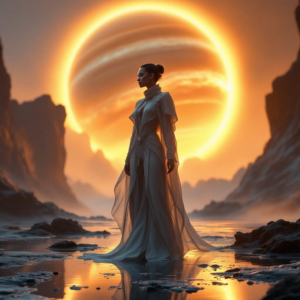 Model on Titan: A Sci-Fi Fashion Dream