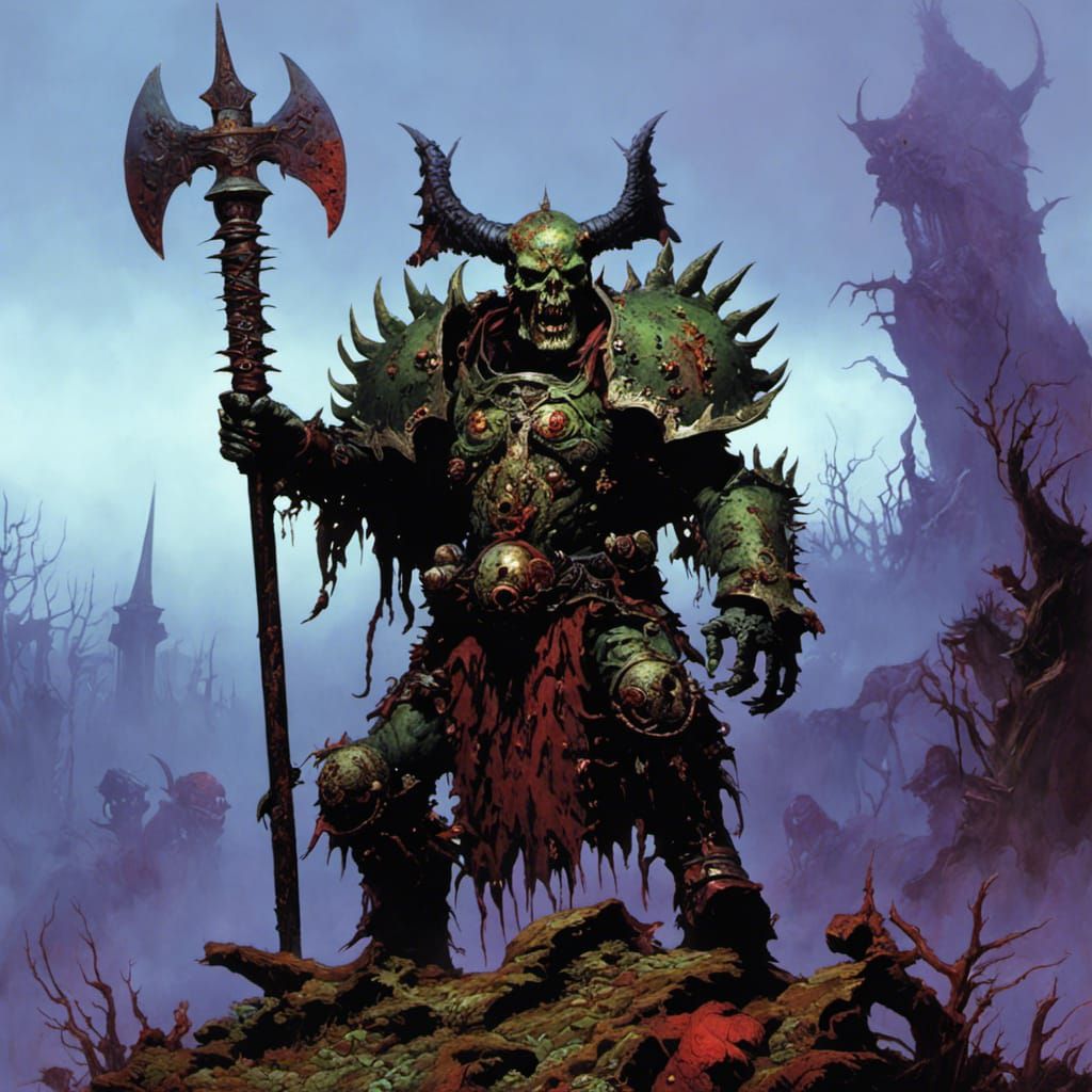 Undead Zombie Chaos Warrior in Horror Style