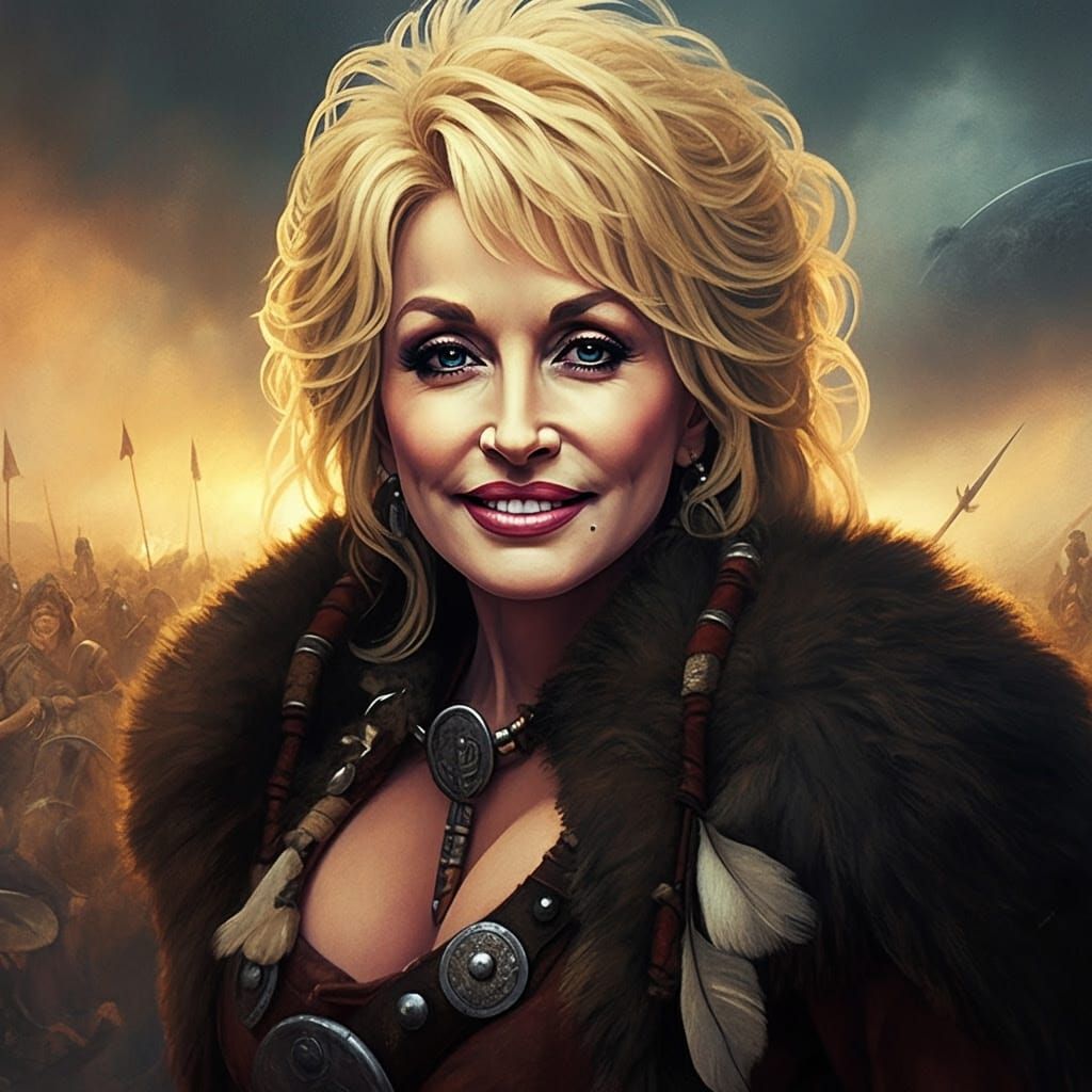 Barbarian Warrior on Alien Battlefield: Hyperrealistic Oil