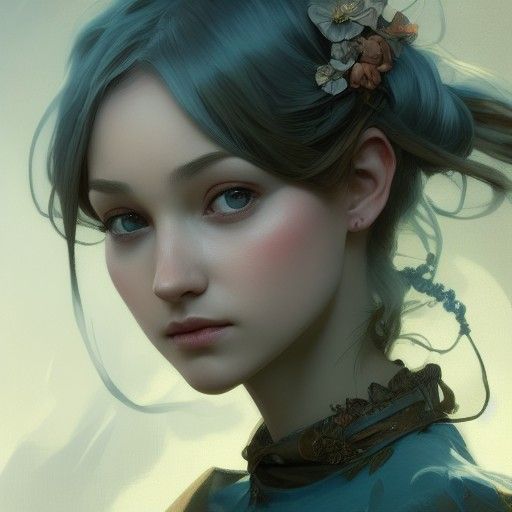Detailed Fairy Portrait in Fantasy Landscape