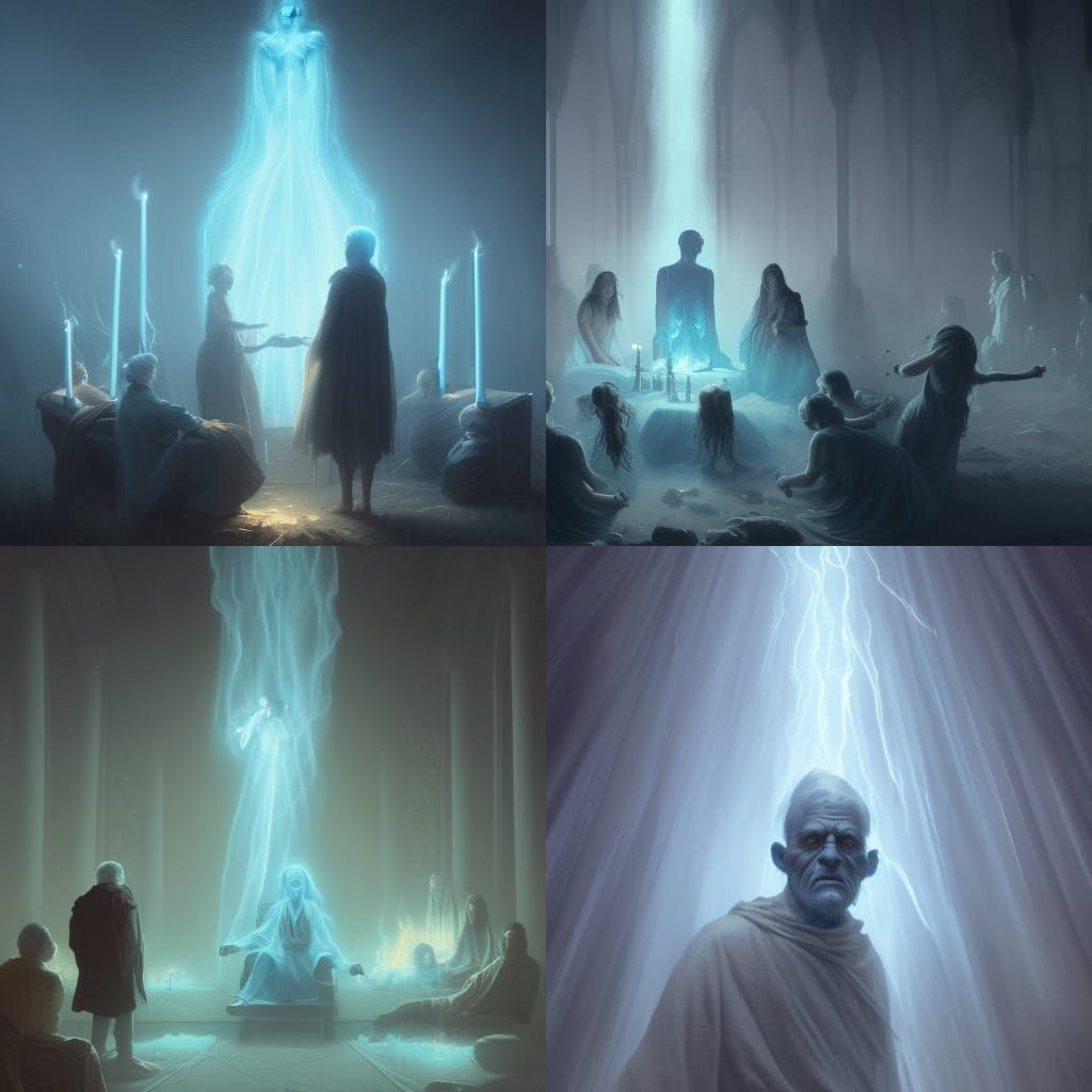 Ethereal Spirit Haunts a Dark Fantasy Séance