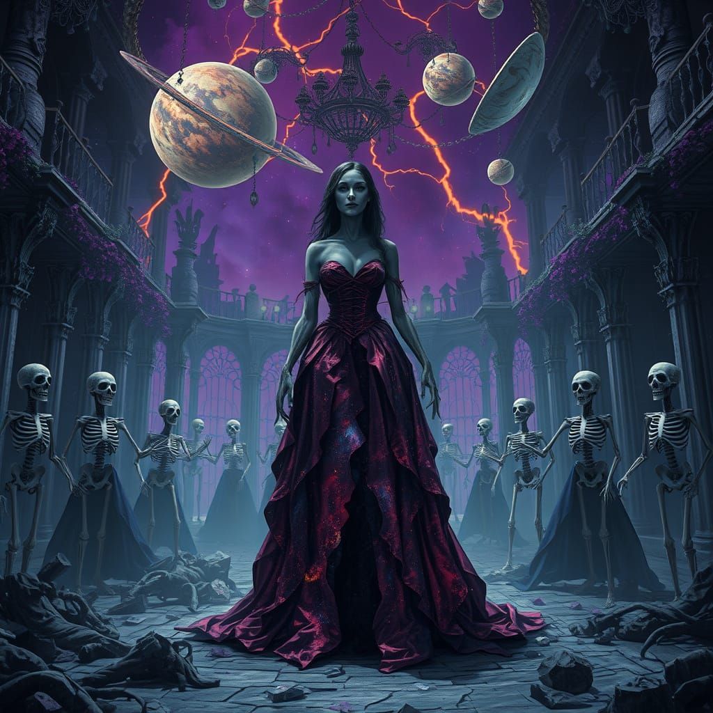 Cursed Noblewoman in Ruined Ballroom