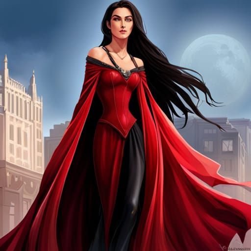 Heartrender in Red Robes: Digital Art Portrait