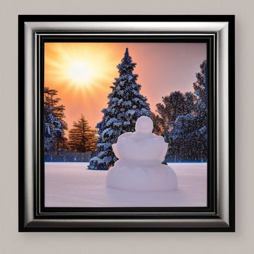 Framed Sparkling Snow Sculptures