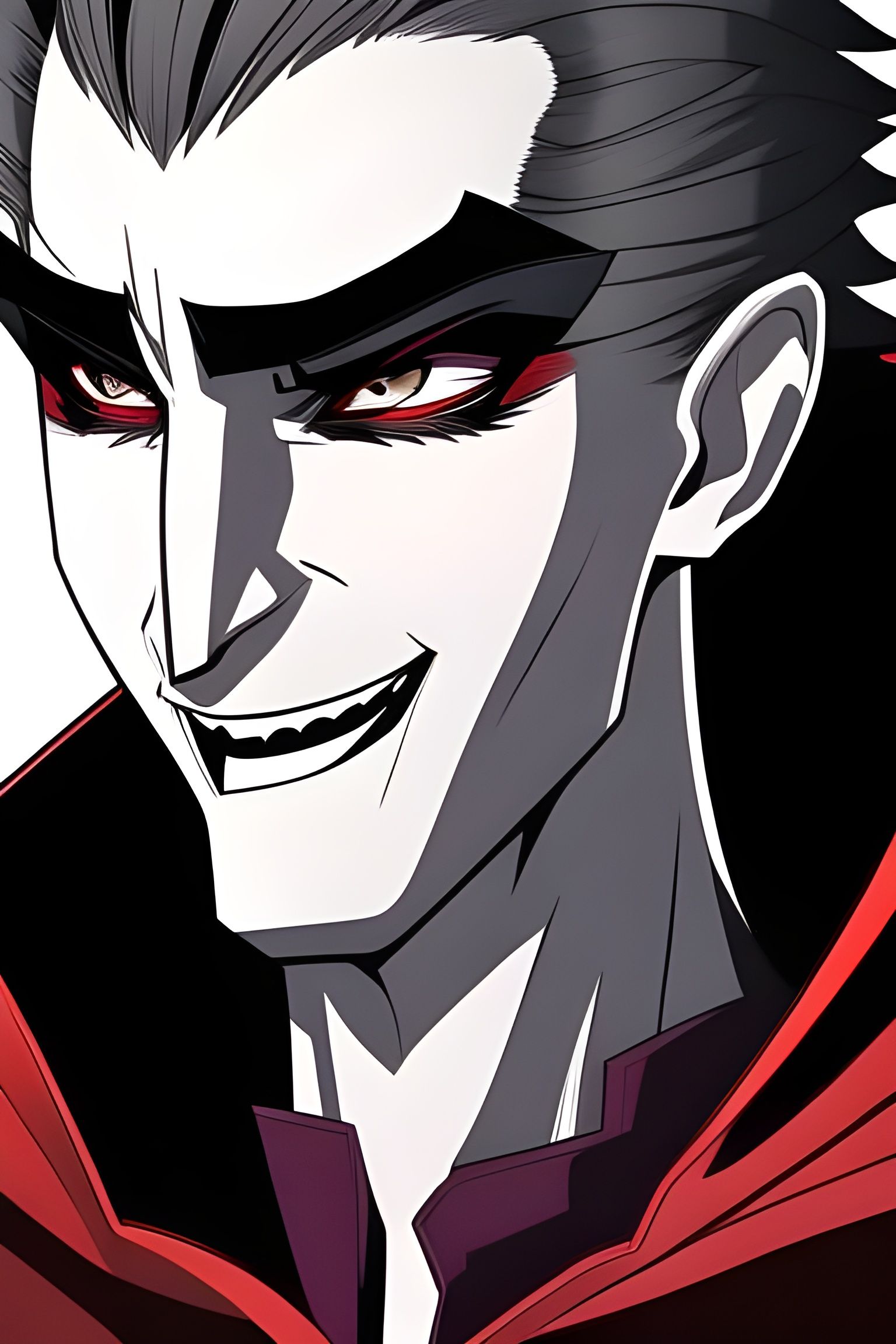 Anime Vampire Portrait in Semirealistic Style