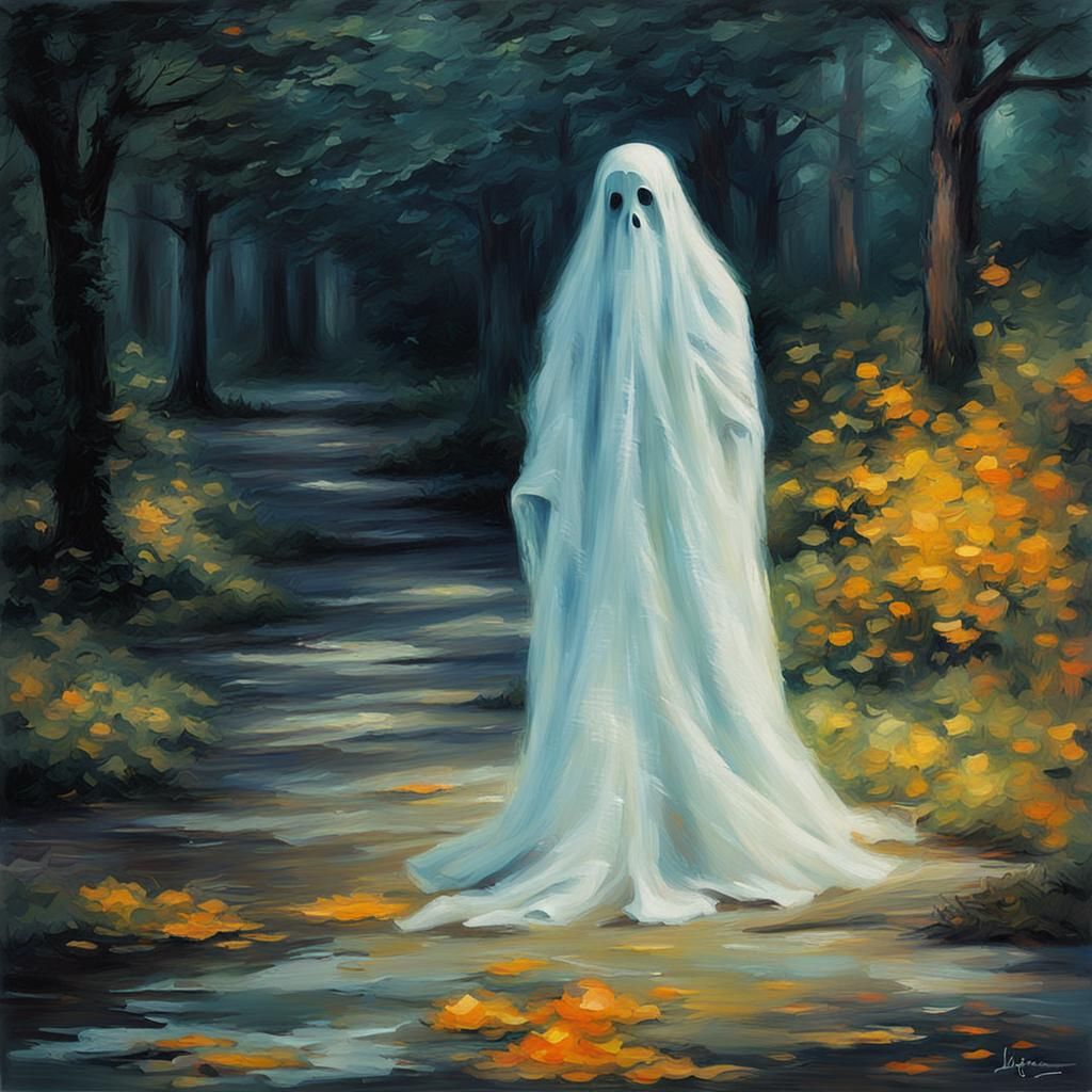 Ethereal Specter in Dreamy Impressionist Hues