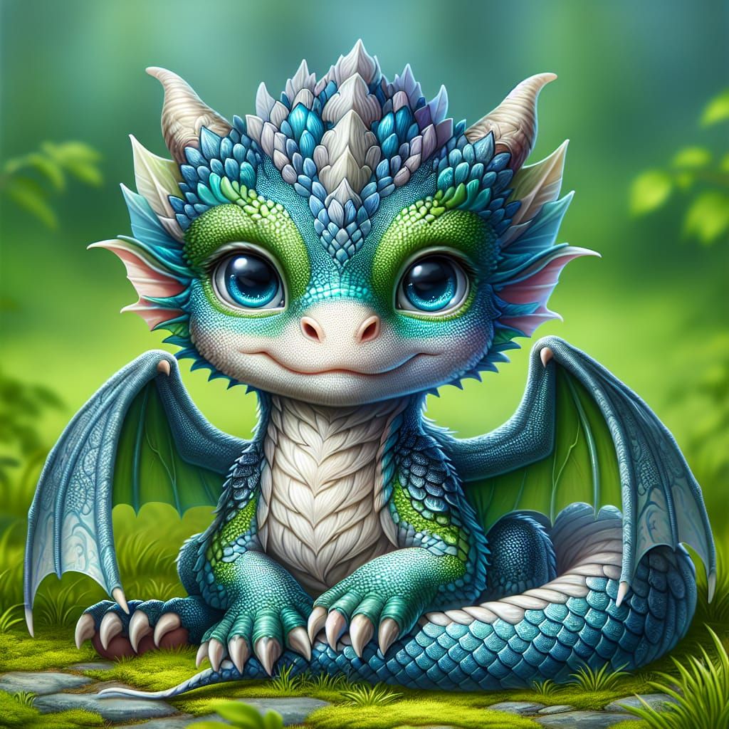 Adorable Dragon Creature in Realistic Style