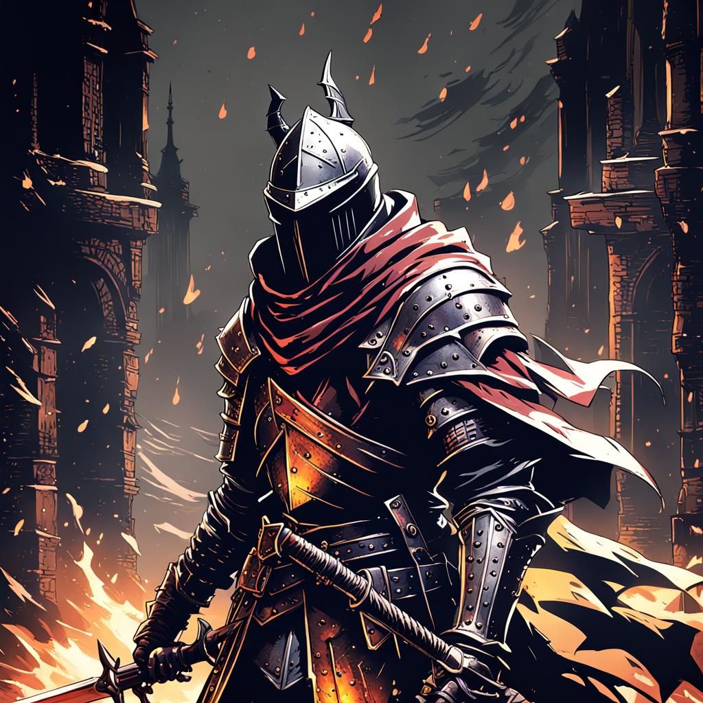 Abyss Watchers in Anime Cel-Shaded Style