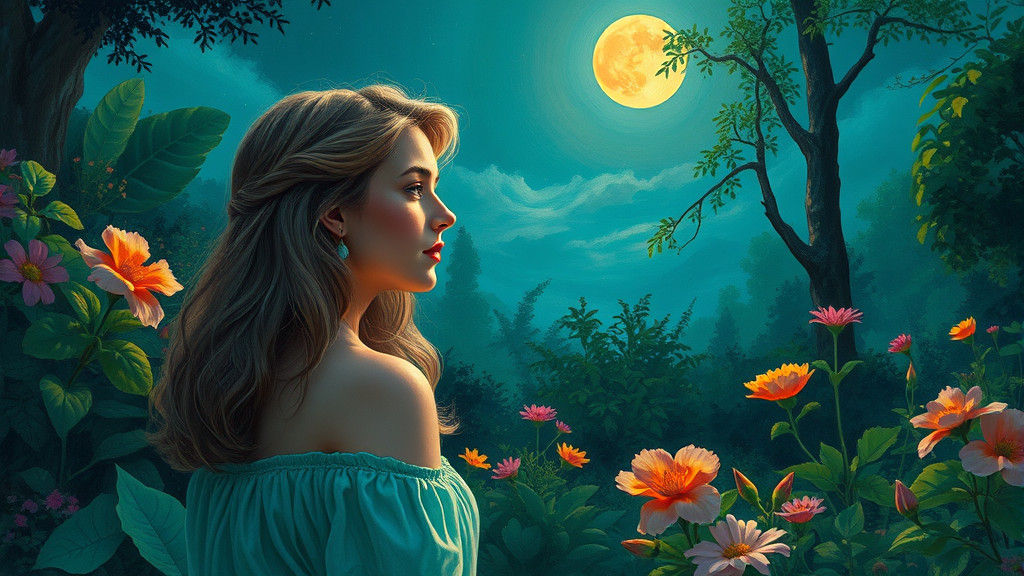 Moonlit Garden Dreamscape in Gurney Style