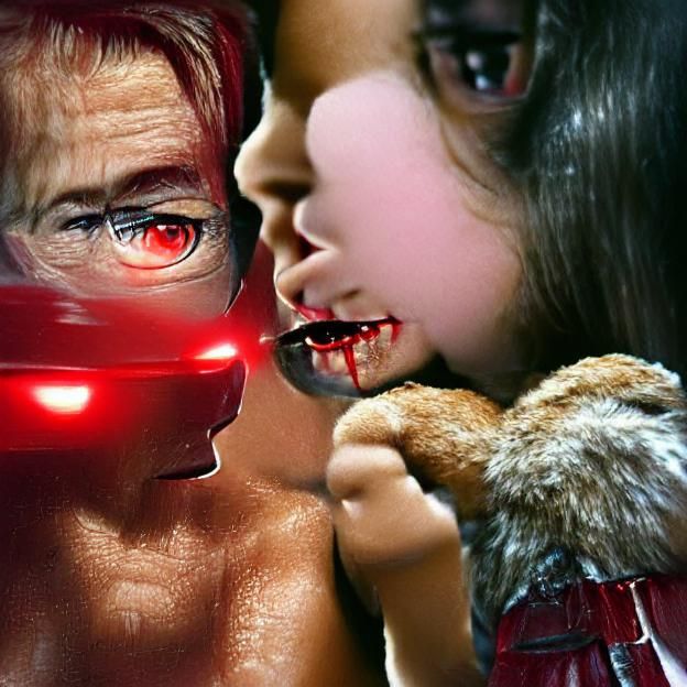 Terminator Confronts Little Red Riding Hood