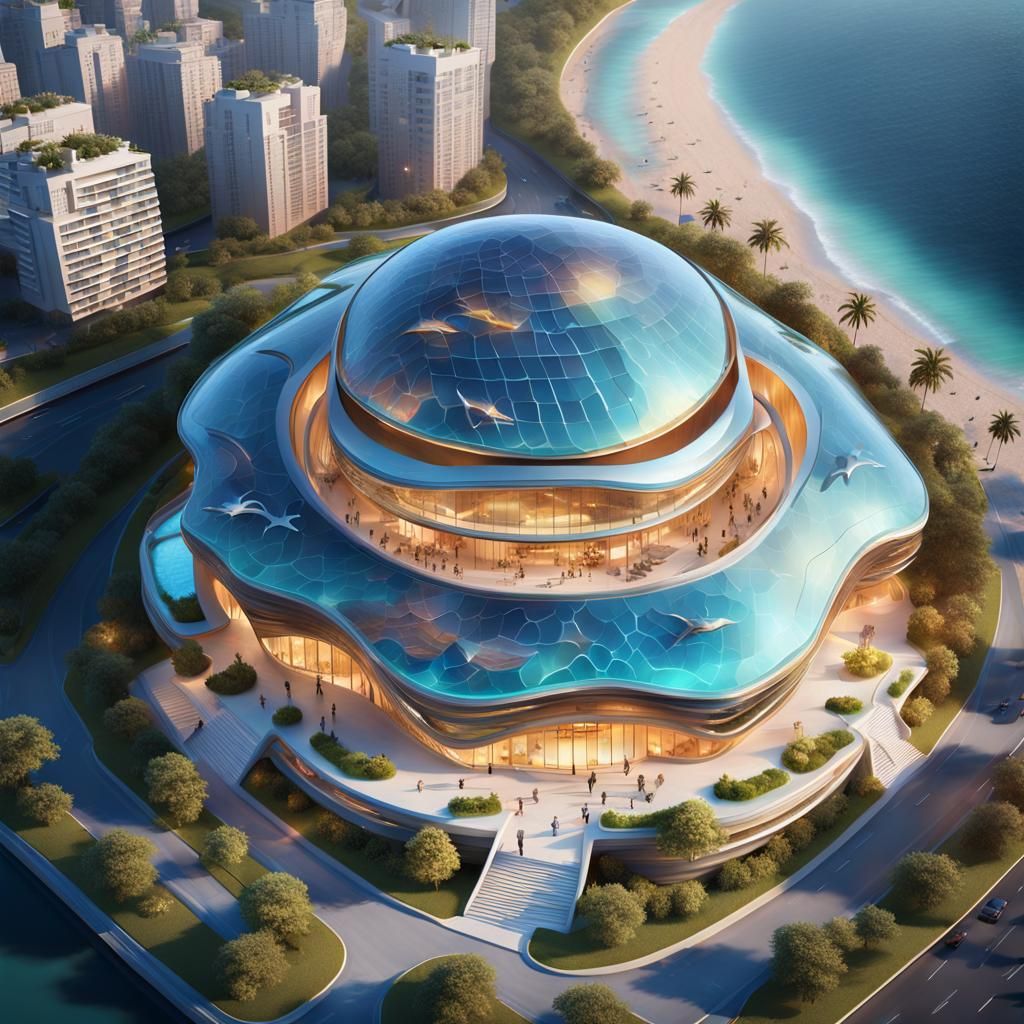 Majestic Manta Ray Tourist Building on Picturesque Coast