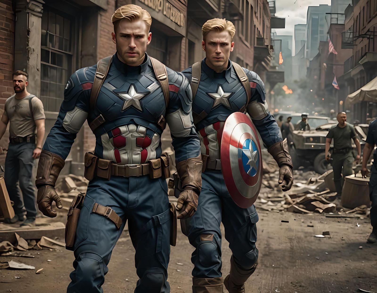 Captain America Ready for Action in Detailed Painting