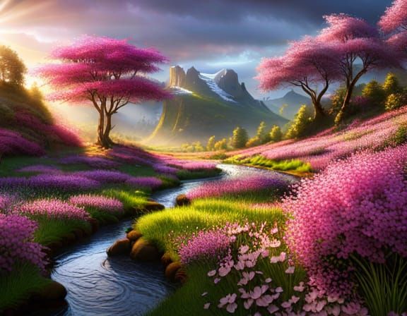 Dogwood Blossom with Dew in Morning Sunlight