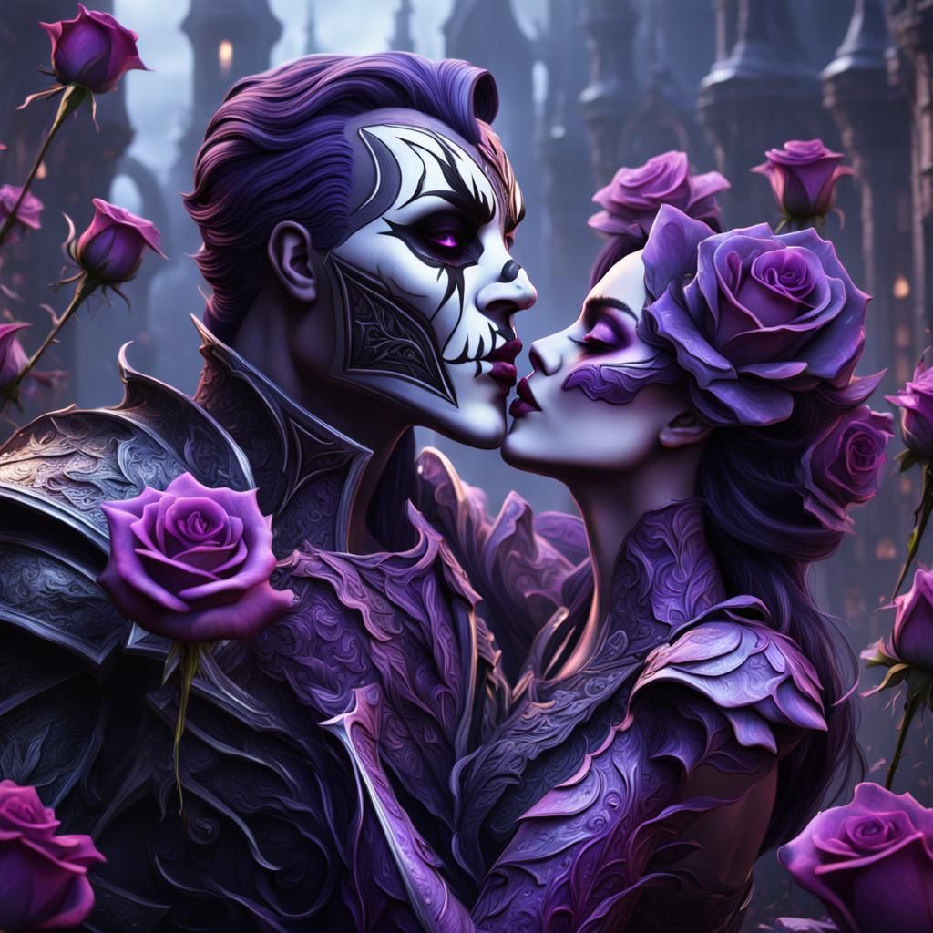 Detailed Purple Rose Fantasy Concept Art
