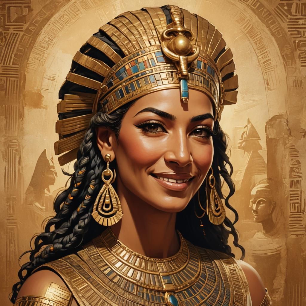 Kleopatra III Portrait in Ancient Egyptian Style