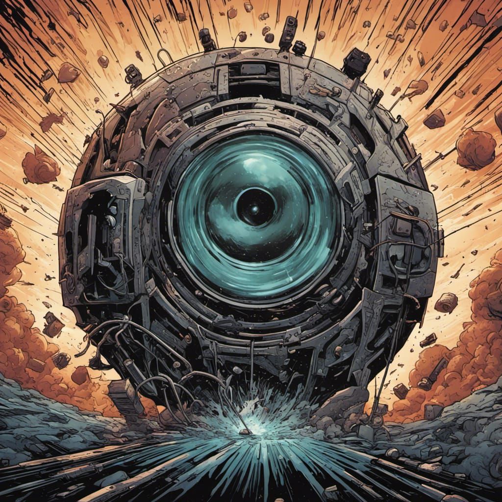 Subwoofer Blasting Low Frequencies: Comic Book Art