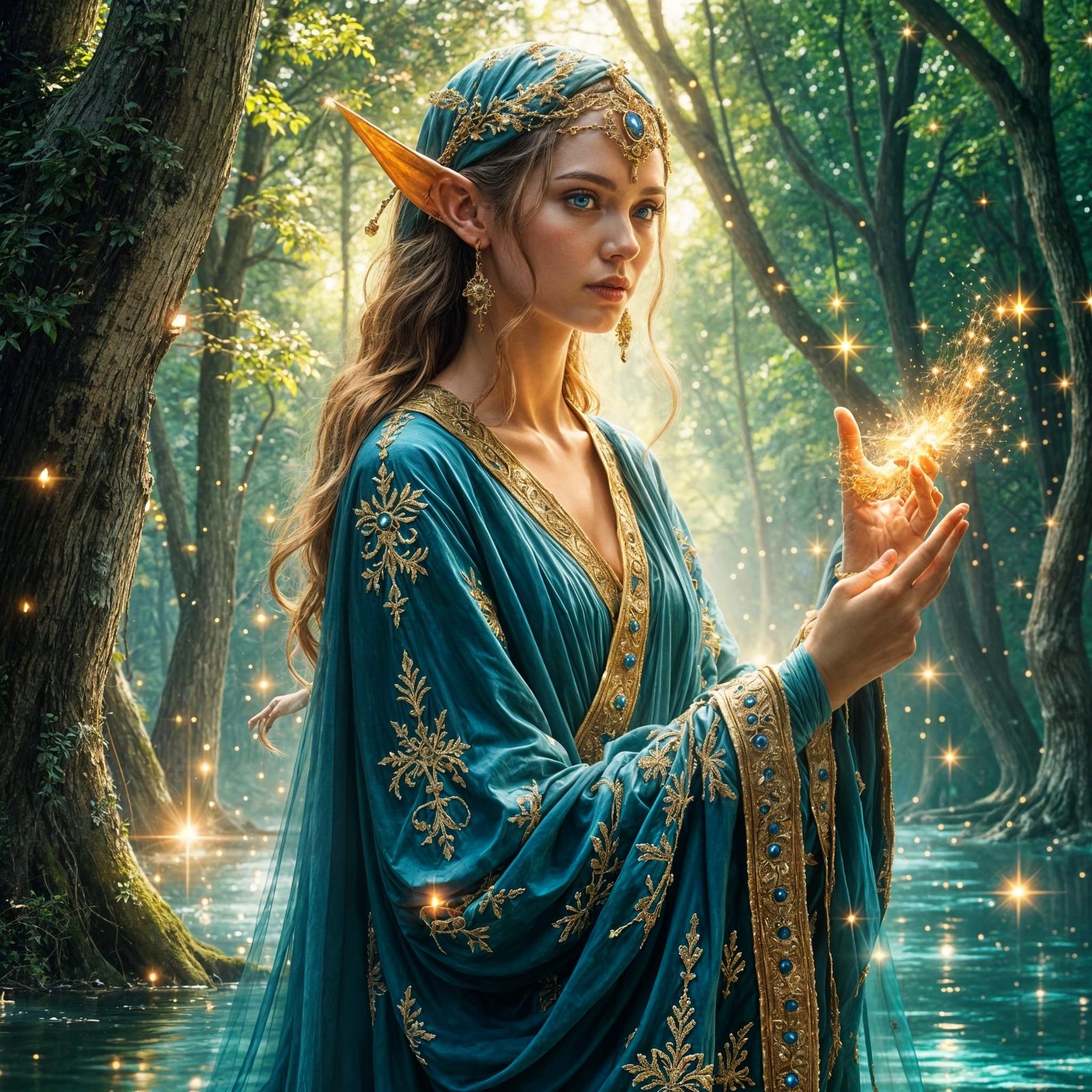Regal Elf Wields Mystic Power
