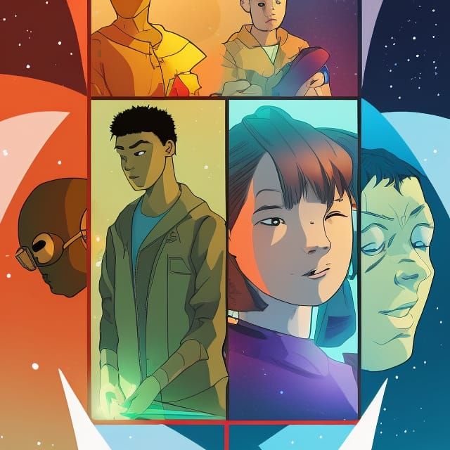 Elements Explained by Martian Colonists in Solarpunk Style
