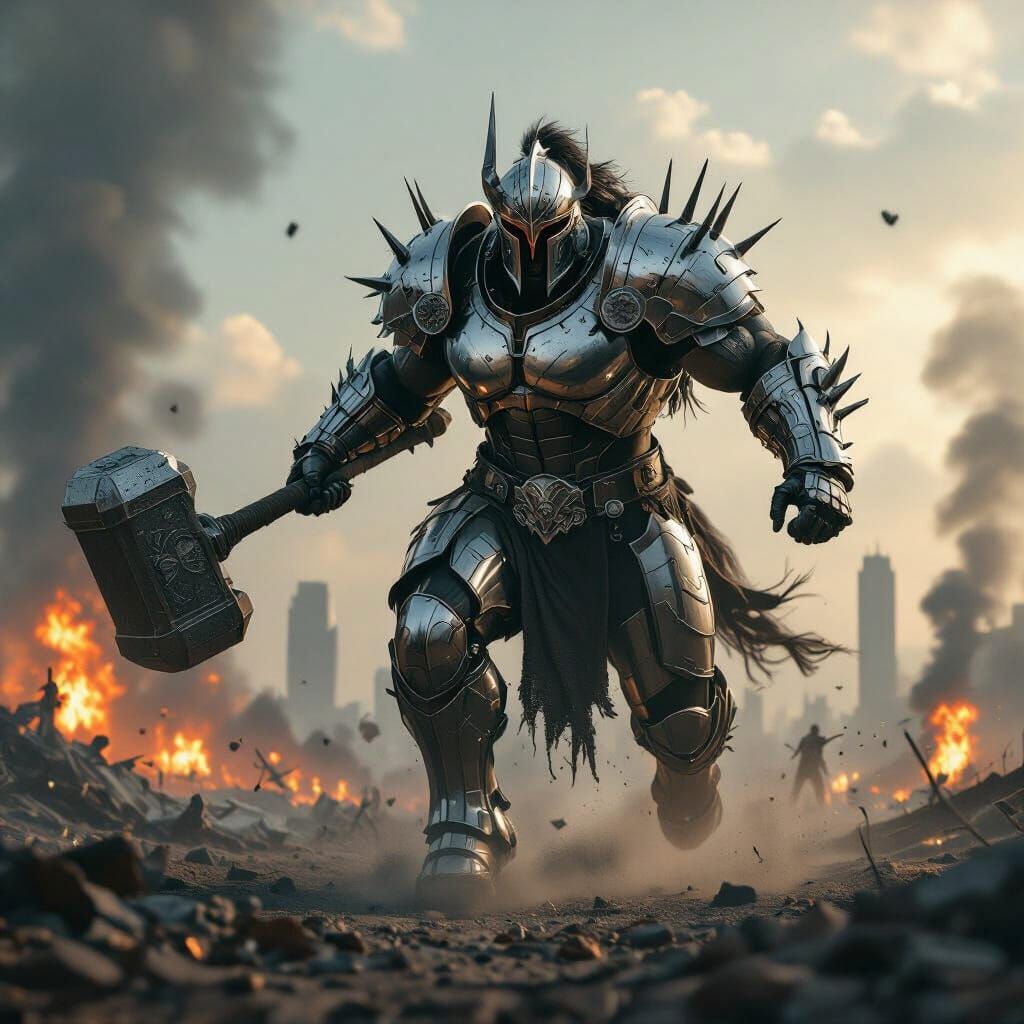 Chrome Centaur Warrior on Battlefield