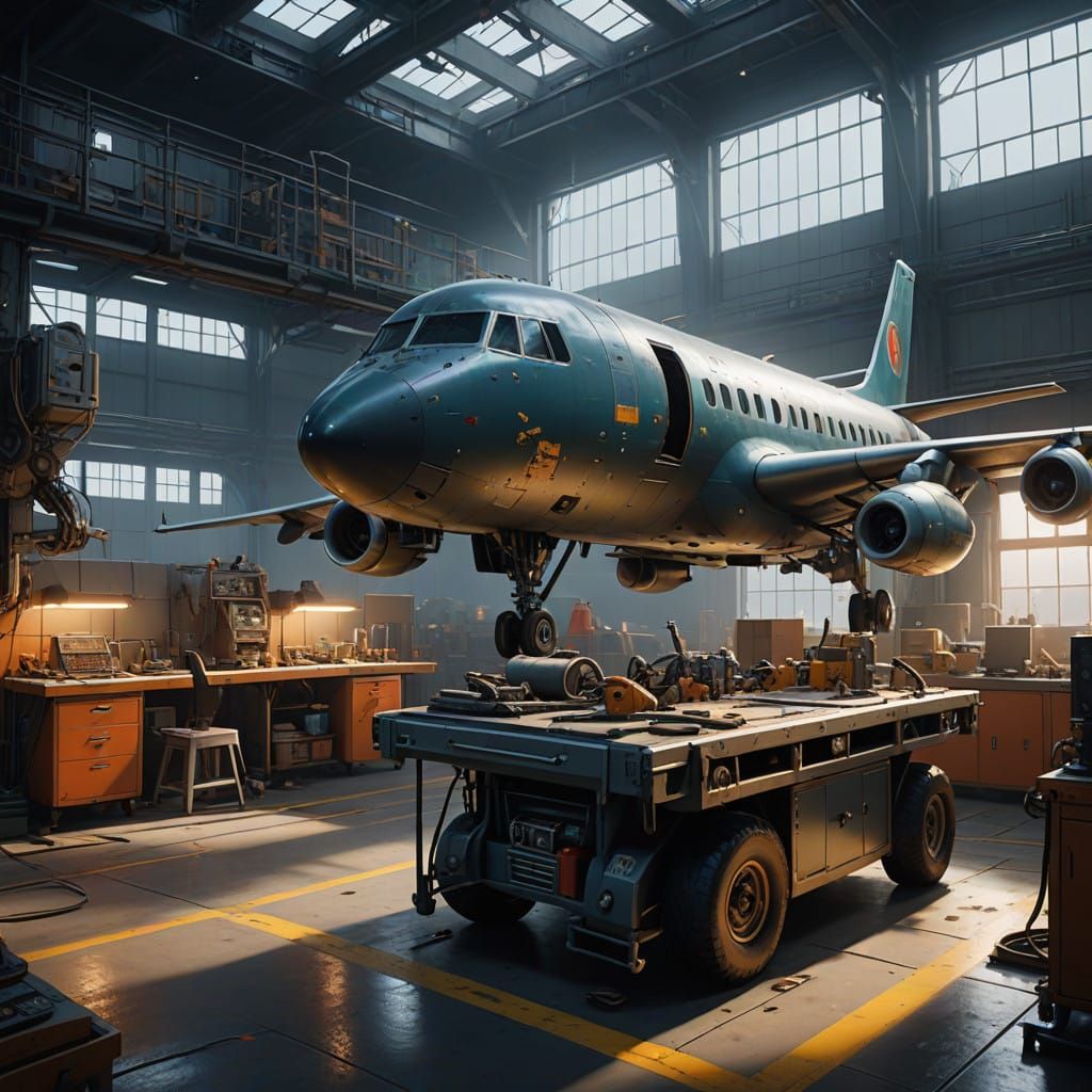 High-Tech Workshop Scene with Industrial Precision and Innov...