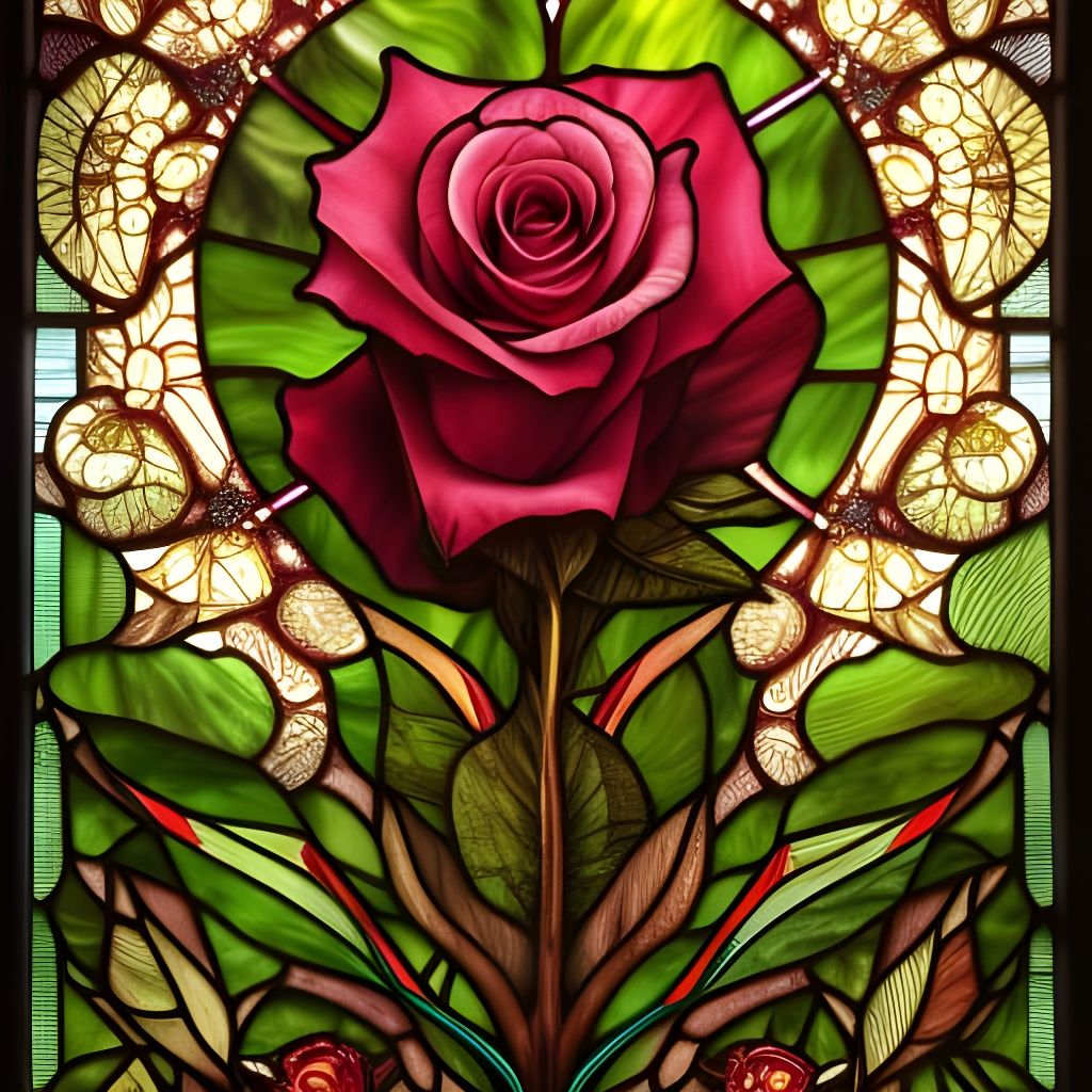 Stained glass rose