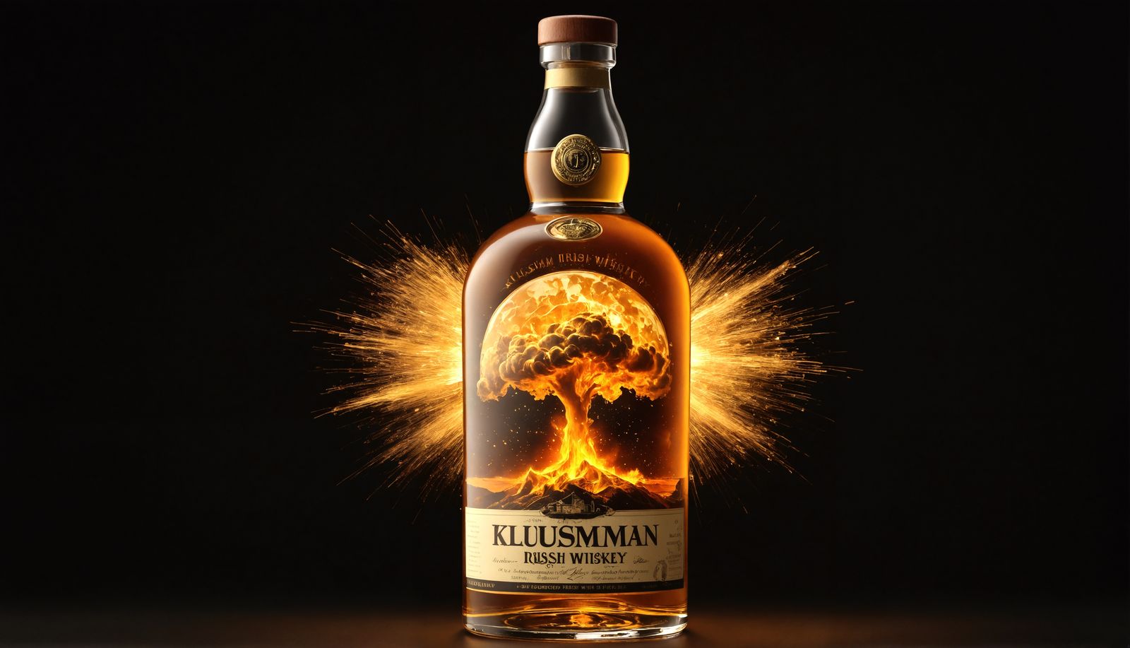 Irish Whiskey Atom Bomb Explosion Inside Bottle